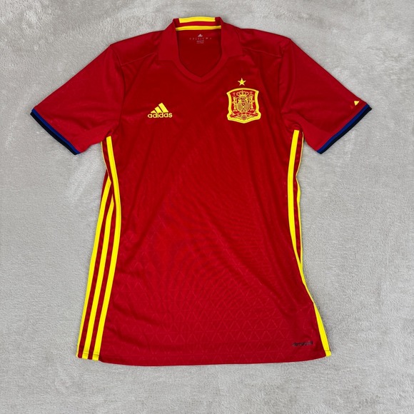 VTG Adidas Climacool Spain National Team Soccer Jersey Mens Small Red Preowned - Picture 1 of 5